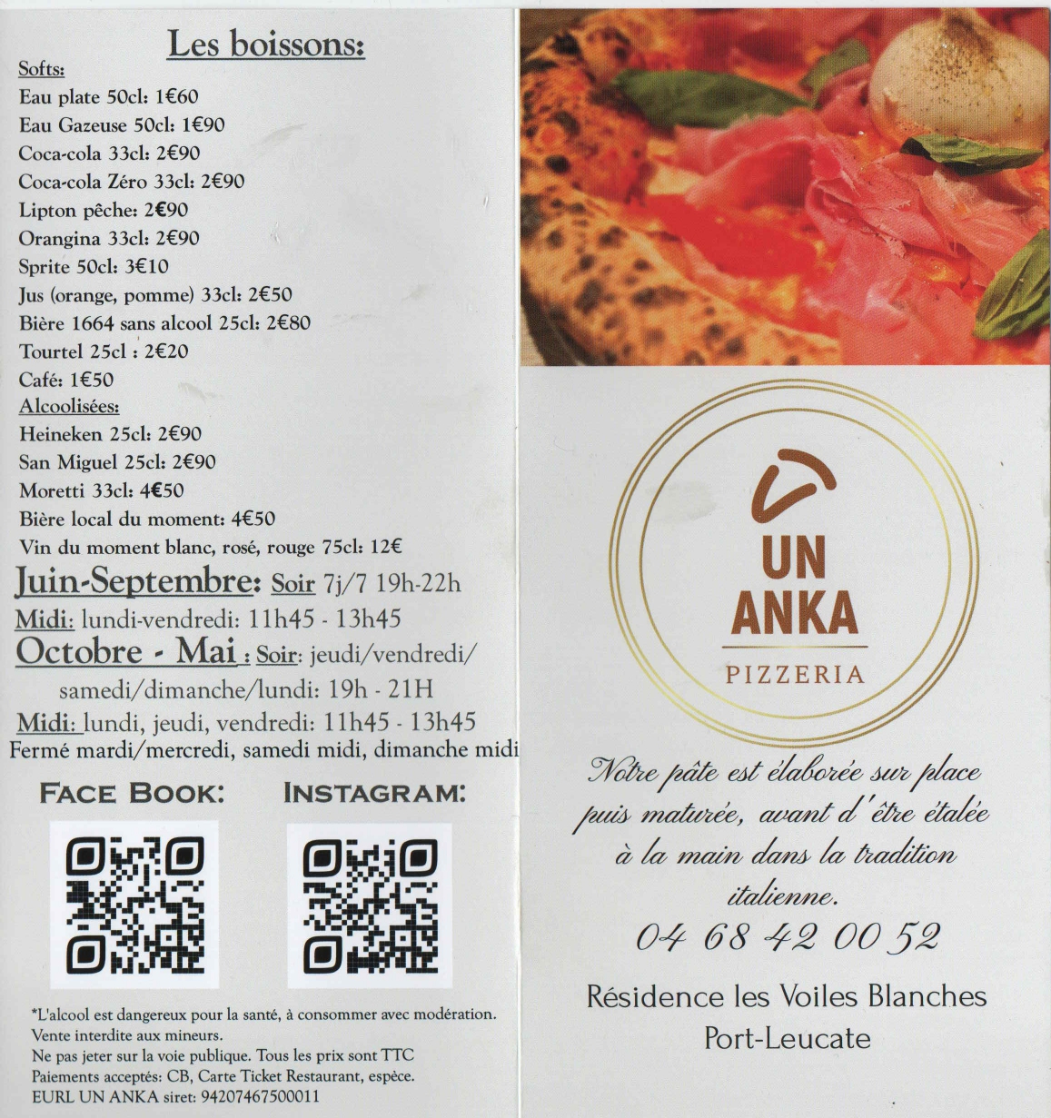 horaires pizza leucate - page 1